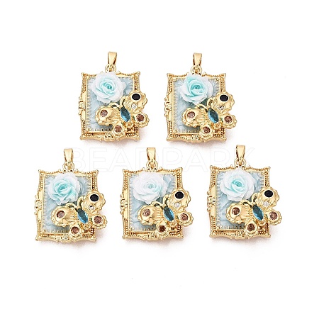 Brass Enamel Pendants KK-SZC0009-12G-03-1