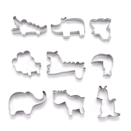 Non-Tarnish Stainless Steel Mixed Animal Shape Cookie Candy Food Cutters Molds DIY-H142-04P-1