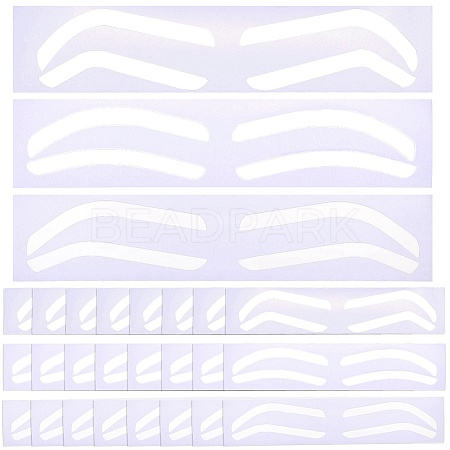 24Pcs 3 Styles Plastic Eyebrow Tattoo Practice Skin AJEW-CP0009-58A-1