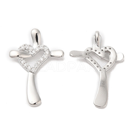 Brass & Cubic Zirconia Pendants KK-G468-43P-1