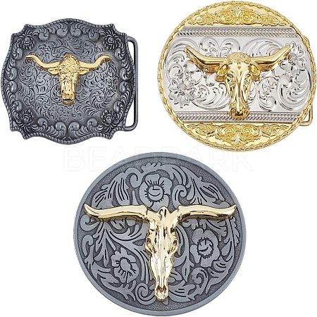 Olycraft 3Pcs 3 Style Alloy Smooth Buckles AJEW-OC0002-39-1