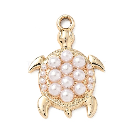 Plastic Imitation Pearl Pendants PALLOY-P313-10B-G-1