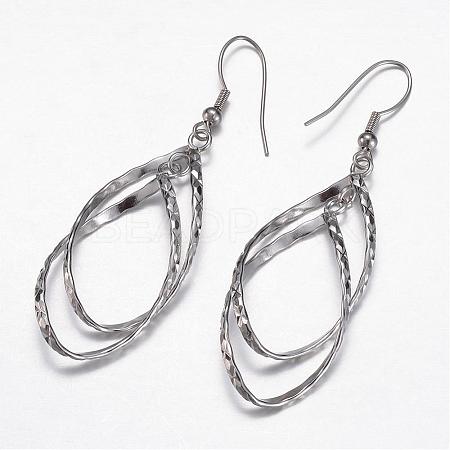 304 Stainless Steel Dangle Earrings EJEW-G155-03A-1