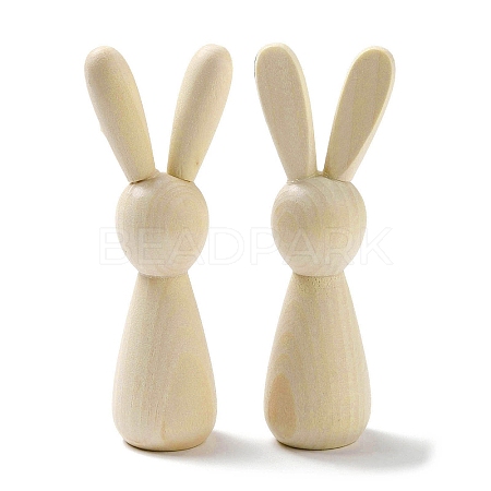 Easter Unfinished Wood Rabbit Ornaments DJEW-Z004-01-1
