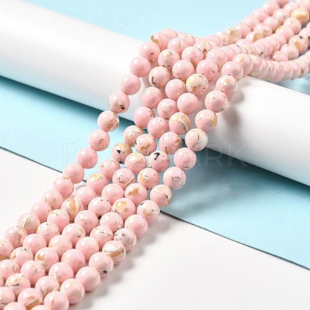 Synthetic Turquoise and Sea Shell Assembled Beads Strands G-D482-01B-06-1