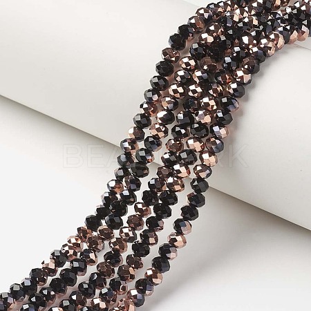 Electroplate Opaque Glass Beads Strands EGLA-A034-P2mm-N01-1