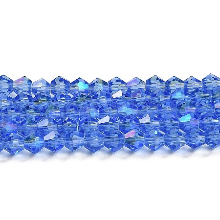 Transparent Electroplate Glass Beads Strands GLAA-F029-4mm-D07-1