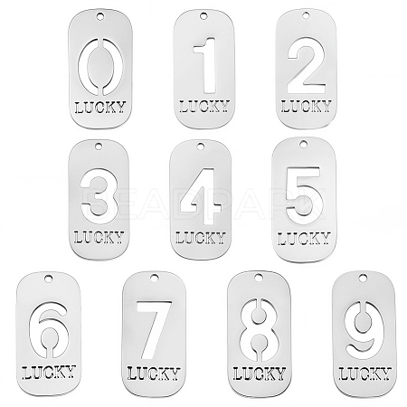 10Pcs 304 Stainless Steel Pendants STAS-SC0021-58P-1
