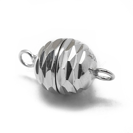 Anti-Tarnish Rhodium Plated 925 Sterling Silver Magnetic Clasps STER-L057-014P-1