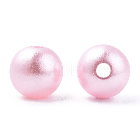 Spray Painted ABS Plastic Imitation Pearl Beads OACR-T015-05B-17-1