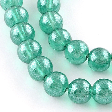 Transparent Spray Painted Glass Bead Strands DGLA-R050-4mm-13-1