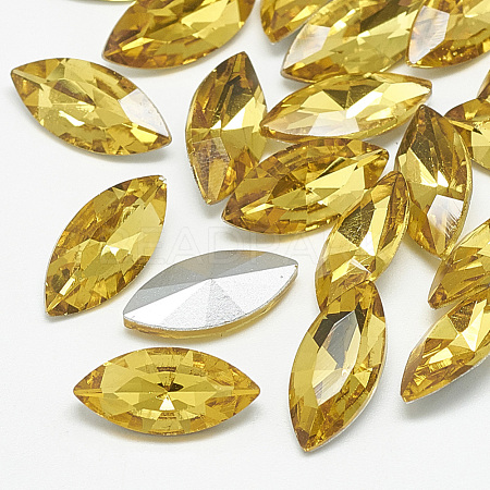 Pointed Back Glass Rhinestone Cabochons RGLA-T083-6x12mm-22-1
