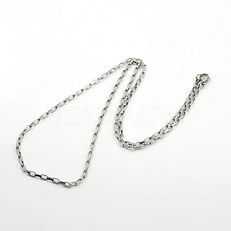 Box Chain Necklace for Men NJEW-F027-17-2mm-1