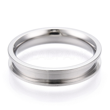 201 Stainless Steel Grooved Finger Ring Settings RJEW-TAC0017-4mm-01A-1