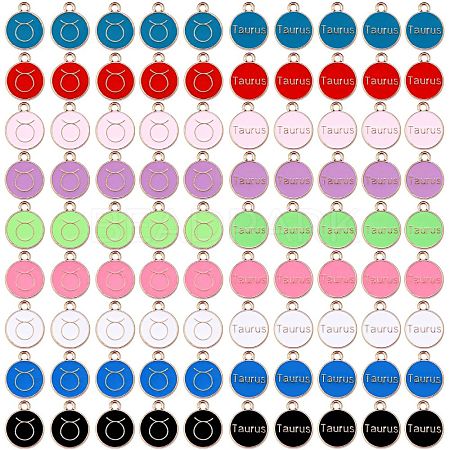90Pcs 9 Colors Alloy Enamel Pendants ENAM-SZ0001-79B-03-1