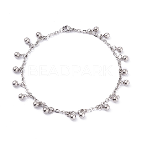 304 Stainless Steel Charm Anklets AJEW-I295-01P-1