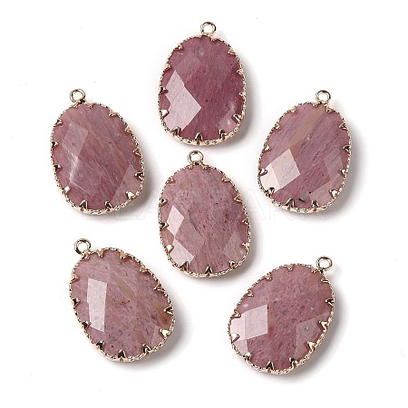 Natural Rhodonite Faceted Pendants G-Q169-01G-01-1