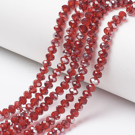 Electroplate Transparent Glass Beads Strands EGLA-A034-T3mm-E18-1