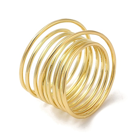 Brass Wire Layer Wrap Ring RJEW-Q778-34G-1