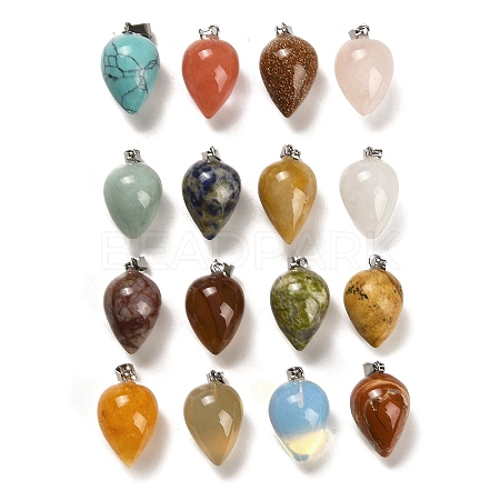 Natural & Synthetic Mixed Gemstone Pendants G-M424-02P-1