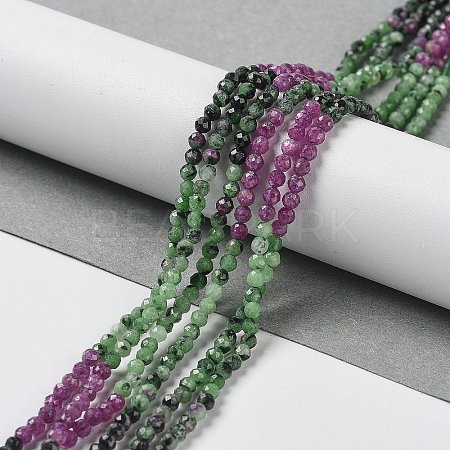 Gradient Color Natural Ruby in Zoisite Beads Strands G-D080-A03-1