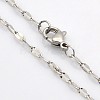 304 Stainless Steel Dapped Cable Chain Necklaces for Men STAS-O050-04P-1