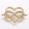 Brass Micro Pave Cubic Zirconia Links ZIRC-G095-43G-1