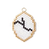 Glass Seed Beaded Twelve Constellations Pendants PALLOY-MZ00891-01-1