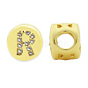Brass Micro Pave Clear Cubic Zirconia Beads KK-T030-LA843-RX3-2