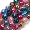 Electroplated Natural Agate Beads Strands G-B191-A07-6mm-11-2