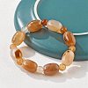 Natural Agate Bead Stretch Bracelets G-P570-01A-3