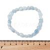 Natural Aquamarine Bead Stretch Bracelets BJEW-K213-54-3