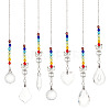 AHADERMAKER 7Pcs 7 Style Transparent Glass Pendant Decorations HJEW-GA0001-44-1