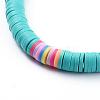 Handmade Polymer Clay Heishi Beaded Choker Necklaces NJEW-JN02722-02-2