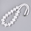 Natural Quartz Crystal Round & Cone Beaded Necklaces NJEW-N064-03O-2