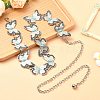 Butterfly Link Chain Waist Chains with Resin AJEW-CJC0006-02AS-5