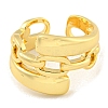 Brass Cable Chain Open Cuff Ring for Women RJEW-M173-11A-G-2