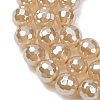 Electroplated Natural Agate Beads Strands G-B191-A07-6mm-07-3