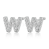 Rhodium Plated 925 Sterling Silver Initial Letter Stud Earrings HI8885-23-1