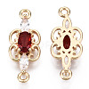 Brass Micro Pave Cubic Zirconia Links Connectors KK-R111-008-A02-2