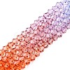 Gradient Color Baking Paint Glass Bead Strands DGLA-A039-T2mm-A015-4