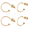 Beebeecraft 30Pcs Brass C-shape Stud Earrings KK-BBC0009-41-1