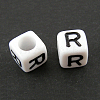Letter Acrylic European Large Hole Beads OPDL-R050-10mm-R-1
