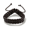 Adjustable PU Leather & Waxed Braided Cord Bracelet BJEW-F468-04-2