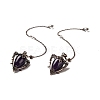 Natural Amethyst Triangle Dowsing Pendulum Pendants G-G022-01R-01-1