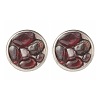 Flat Round with Mixed Gemstone Chip Beads Stud Earrings for Girl Women EJEW-JE04669-7