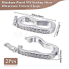 Anti-Tarnish 2Pcs Rhodium Plated 925 Sterling Silver Rhinestone Peanut Twister Clasps STER-BBC0006-43-2