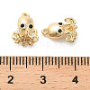 Brass Micro Pave Black Cubic Zirconia Charms KK-C054-24G-3