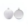 304 Stainless Steel Pendant Cabochon Settings STAS-P210-08P-1