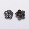 Brass Micro Pave Cubic Zirconia Bead Cap ZIRC-G122-50-RS-2